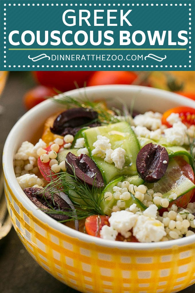 Greek Couscous Bowls #couscous #lunch #jonep