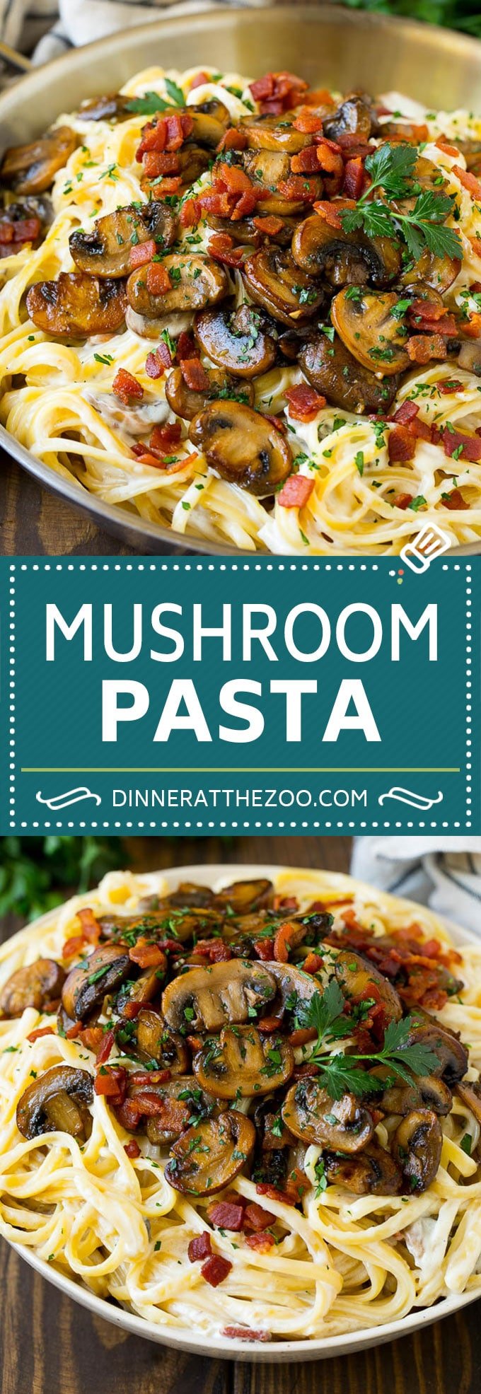 Mushroom Pasta Recipe | Creamy Pasta #pasta #mushrooms #bacon #dinner #jonep
