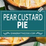 Pear Custard Pie Recipe | Pear Pie #pears #fall #pie #dessert #jonep