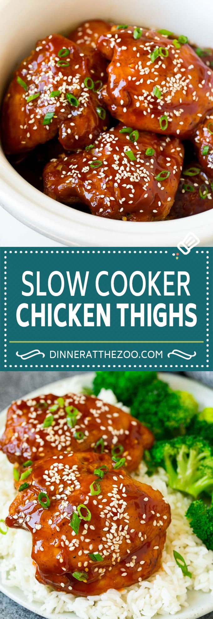 Slow Cooker Chicken Thighs | Crock Pot Chicken Thighs | Honey Garlic Chicken #chicken #slowcooker #crockpot #dinner #jonep