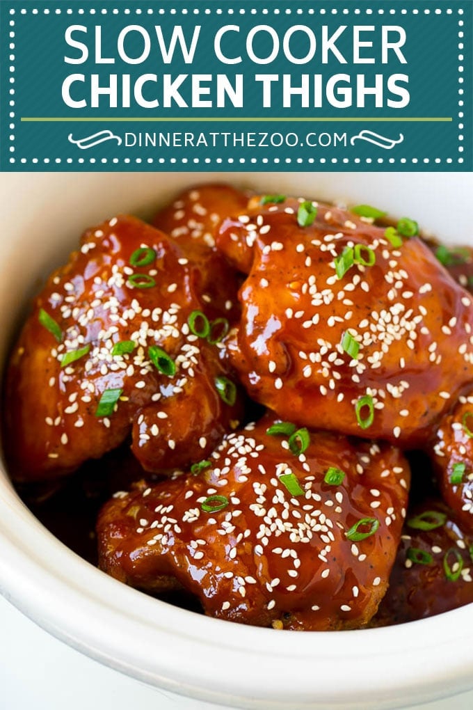 Slow Cooker Chicken Thighs | Crock Pot Chicken Thighs | Honey Garlic Chicken #chicken #slowcooker #crockpot #dinner #jonep