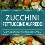 Zucchini Fettuccine Alfredo #pasta #zucchini #cheese #dinner #jonep