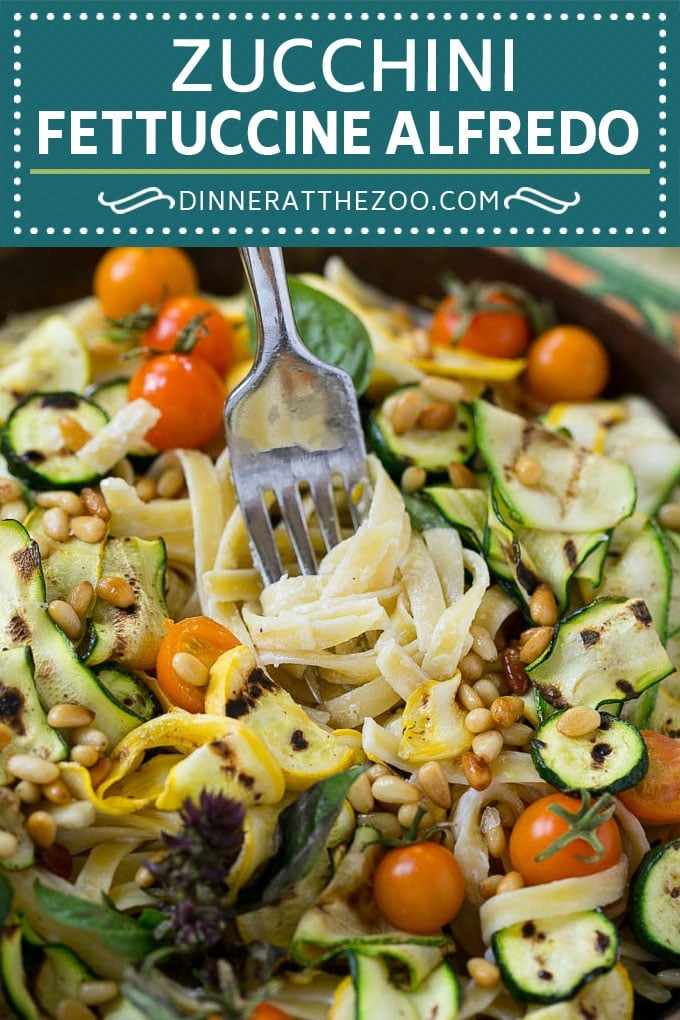 Zucchini Fettuccine Alfredo #pasta #zucchini #cheese #dinner #jonep
