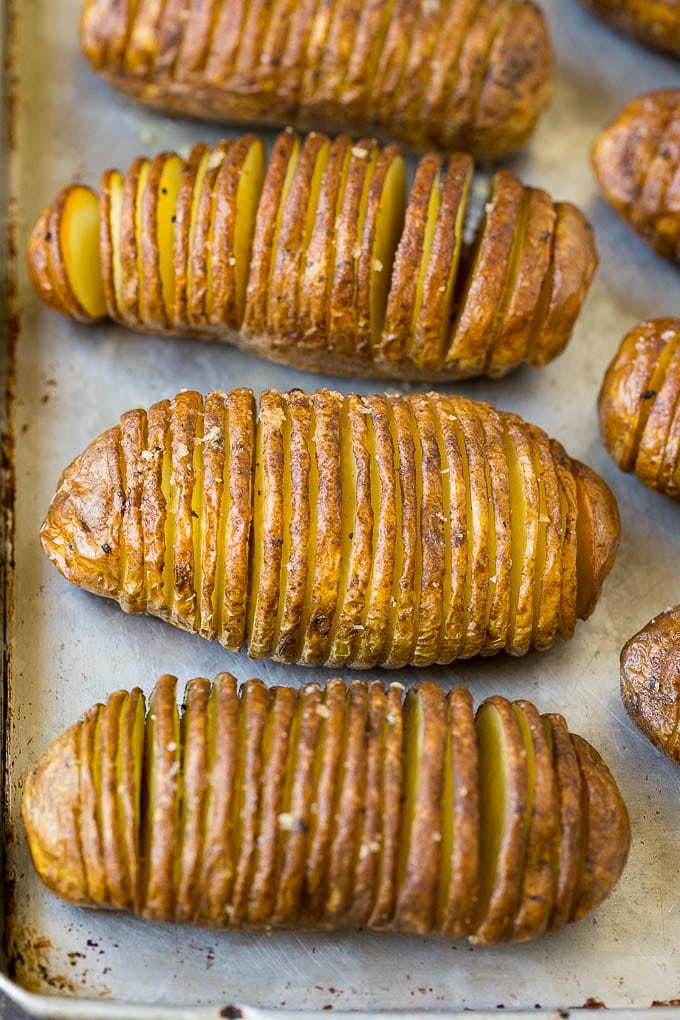 Hasselback Potatoes Recipe #potatoes #bacon #sidedish #cheese #dinner #jonep Roasted thinly sliced potatoes.