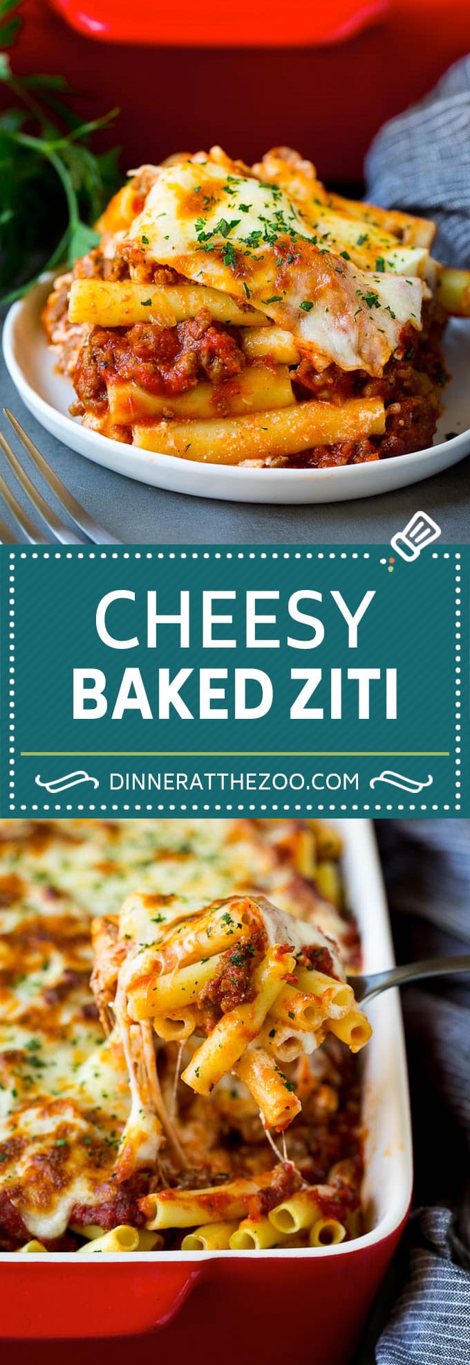 Baked Ziti Recipe | #pasta #cheese #comfortfood #sausage #dinner #jonep