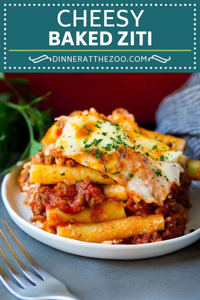 Baked Ziti Recipe | #pasta #cheese #comfortfood #sausage #dinner #jonep