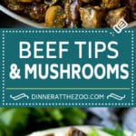 Beef Tips with Mushroom Gravy Recipe | Steak Tips #beef #steak #mushrooms #gravy #comfortfood #dinner #jonep