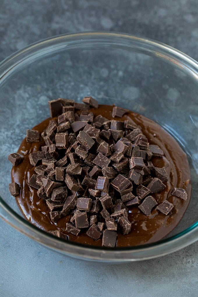Brownie Cookies Recipe | Chocolate Cookies #cookies #brownies #chocolate #dessert #baking #jonep Chocolate cookie batter with chocolate chunks on top.