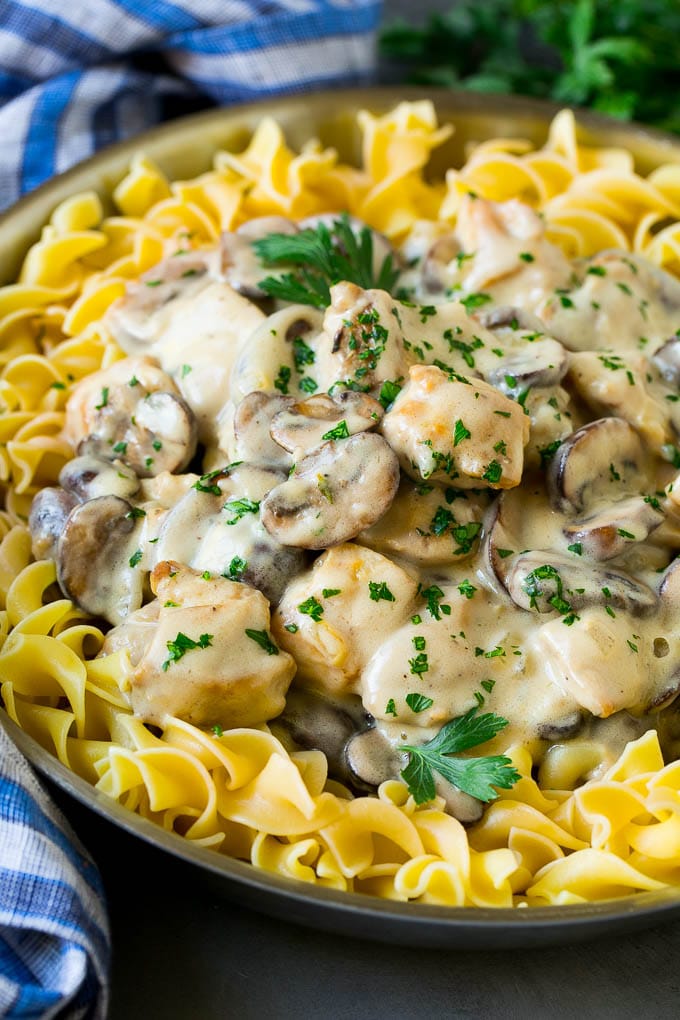 Chicken Stroganoff Recipe | Chicken and Mushrooms #chicken #mushrooms #stroganoff #dinner #jonep Chicken stroganoff with mushrooms, served over egg noodles.