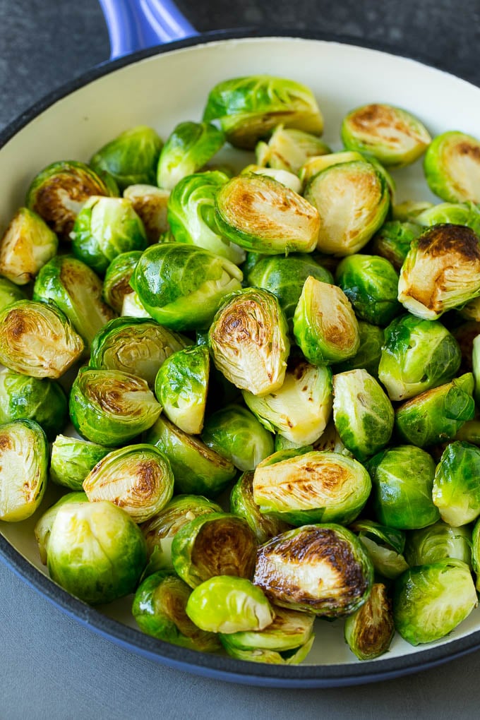 Sauteed Brussels Sprouts Recipe | Brussels Sprouts Side Dish #brusselssprouts #sprouts #veggies #sidedish #garlic #vegetarian #dinner #jonep Halved sprouts cooked until browned.