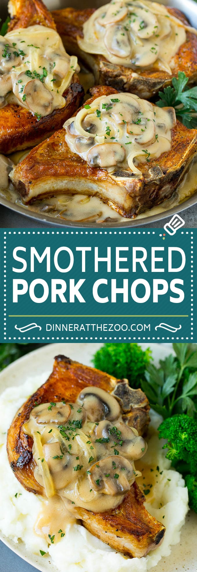 Smothered Pork Chops Recipe | Mushroom Pork Chops #pork #porkchops #mushrooms #gravy #dinner #jonep