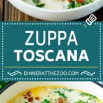 Zuppa Toscana Recipe | Sausage and Potato Soup #soup #sausage #bacon #potato #kale #italianfood #dinner #jonep
