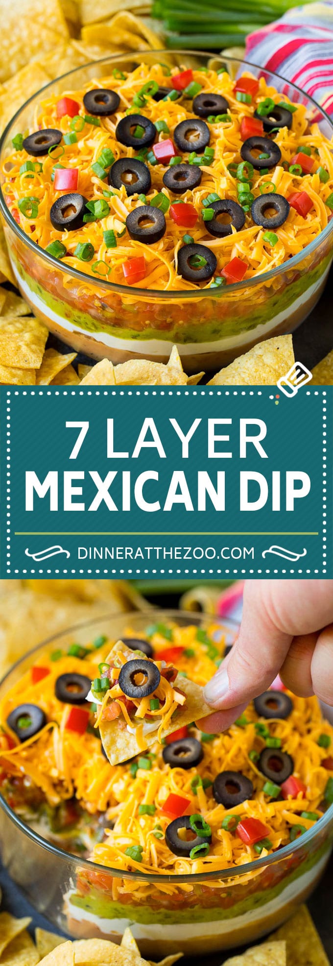 7 Layer Dip Recipe | Mexican Dip #beans #dip #appetizer #avocado #salsa #jonep