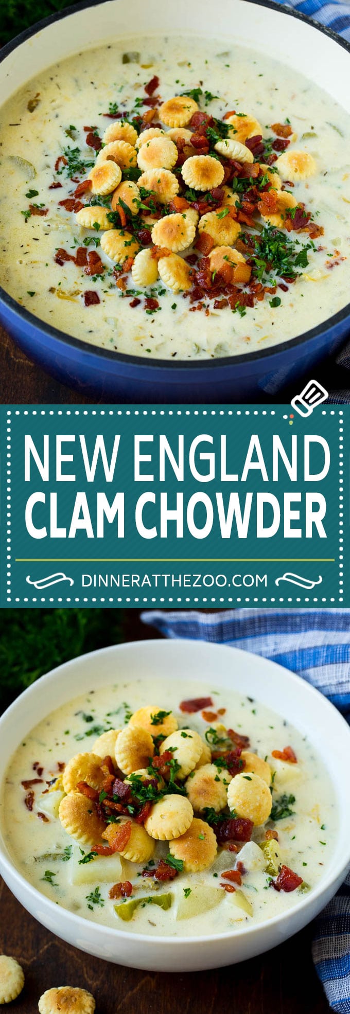 New England Clam Chowder Recipe | White Clam Chowder #chowder #soup #seafood #clams #bacon #dinner #jonep