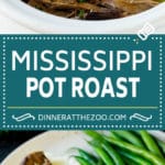 Mississippi Pot Roast #slowcooker #potroast #beef #crockpot #dinner #jonep
