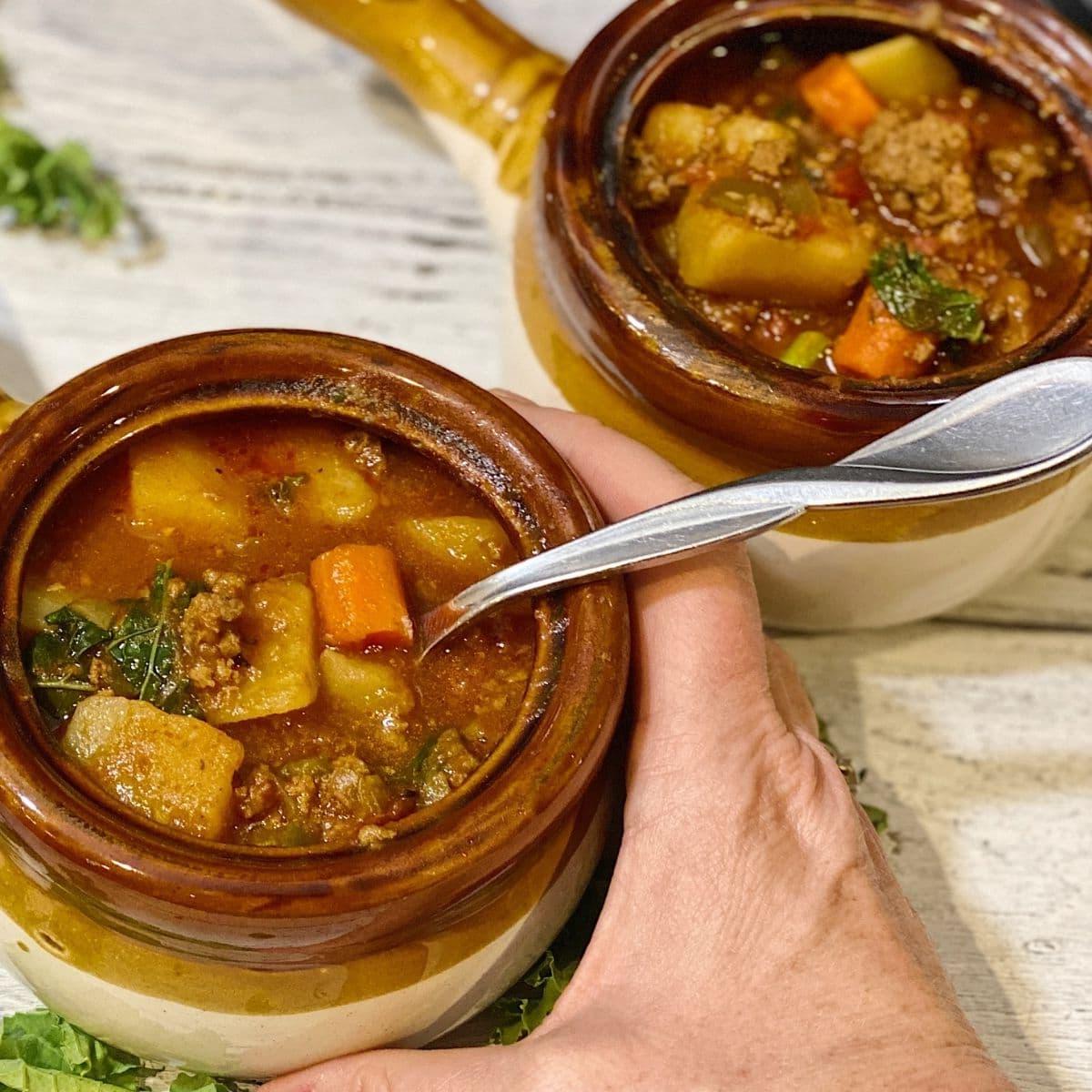 Heerlike Instant Pot hamburger sop