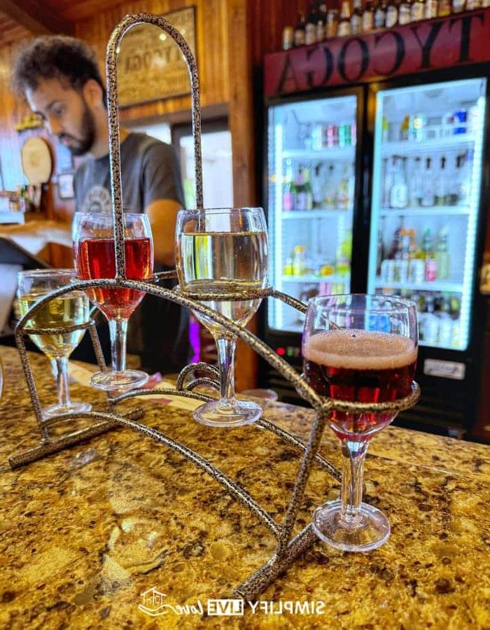 7 Maniere om Iowa se Landboutoerisme in DeWitt, Iowa, te bevorder 11 wine flight at tycoga winery