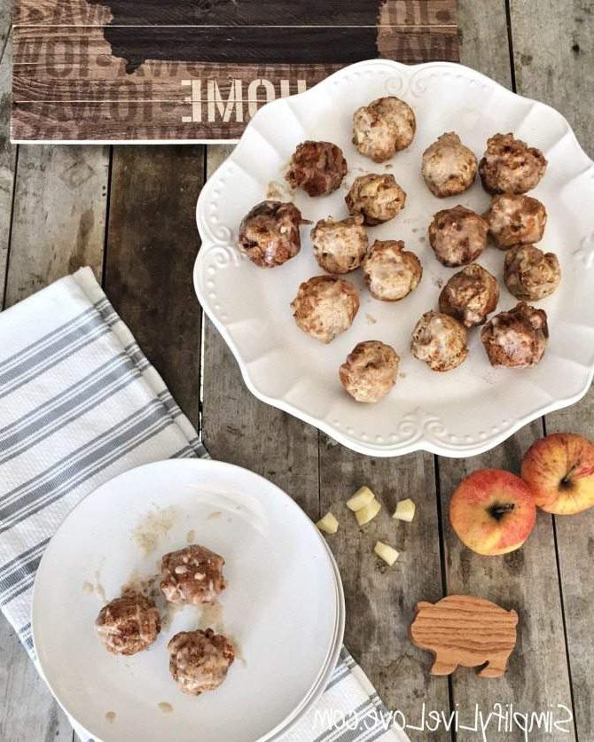 Geglasuurde Appelpoffertjiekoekie Happies 5 Apple Fritter Cookie Bites made with Bob's Red Mill for the 50 States of Cookies promotion!