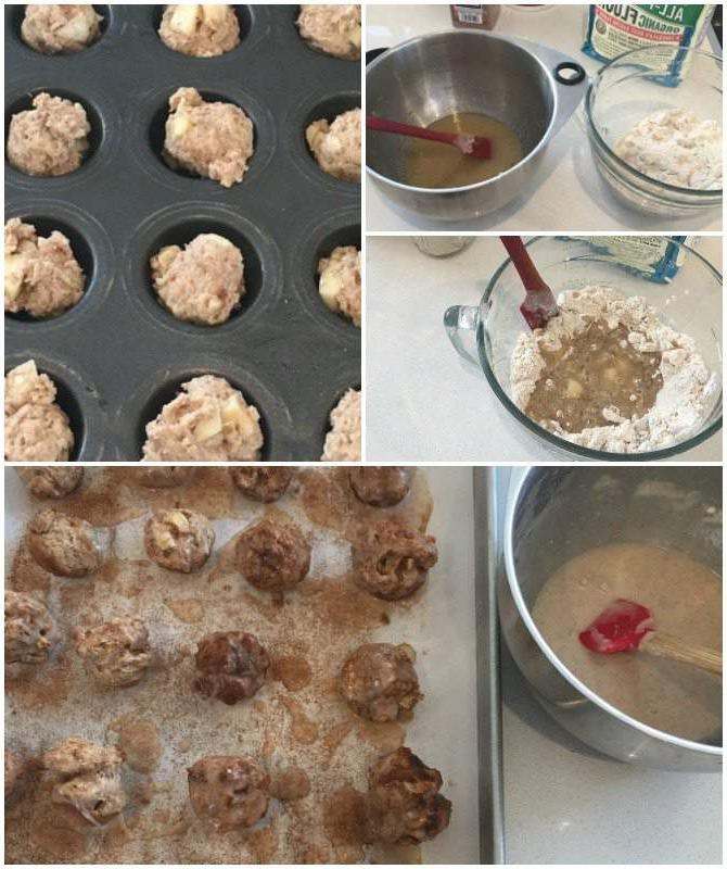 Geglasuurde Appelpoffertjiekoekie Happies 7 Apple Fritter Cookie Bite baking collage