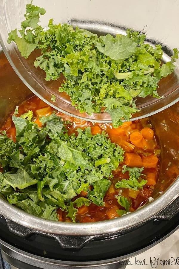 Voeg boerkool by Instant Pot