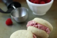 Raspberry Almond Ice Cream Cookie Bliss