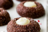 Cool Mint Chocolate Thumbprint Cookies