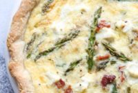 Velvety Asparagus Bacon Cream Cheese Quiche