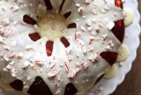 Minty Red Velvet Bundt Bursting with Cheesecake