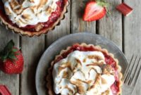 Sweet & Tart Strawberry Rhubarb Meringue Tartlets