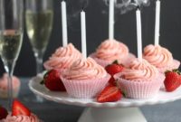 Champagne Kissed Strawberry Cupcakes