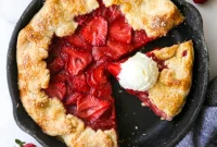 Rustic Strawberry Skillet Pie