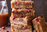 Decadent Caramel Cranberry Nut Bars