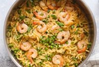 Simple One-Pot Shrimp and Pea Orzo