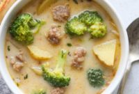 Hearty Sausage, Potato, and Broccoli Soup