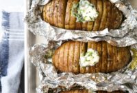 Crispy Grilled Hasselback Potatoes with Herby Chive Butter