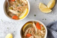 Zesty Lemon Chicken Farro Soup