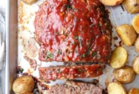 One Pan Meatloaf and Roasted Potatoes