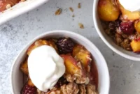 Brown Butter Peach and Blackberry Crisp