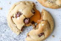 Gooey Caramel Core Chocolate Chip Cookies
