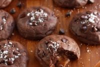 Indulgent Double Chocolate Cookies with Salted Caramel Nutella Core