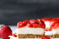 Chilled Strawberry Cheesecake Squares