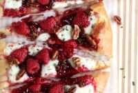 Gourmet Raspberry Brie Dessert Pizza with Rosemary-Glazed Pecans