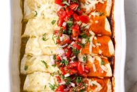 Vibrant Red and Green Chicken Enchiladas