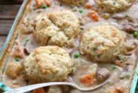 Rustic Beef Pot Pie with Herbed Biscuit Topping