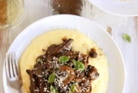 Savory Mushroom Ragu with Velvety Cheesy Polenta