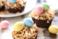 Sweet Coconut Brownie Easter Nests