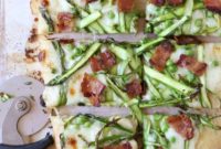 Spring Asparagus Pea and Bacon Pizza on Whole Wheat Crust
