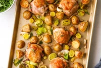 Sheet Pan Chicken, Potatoes & Leeks Dinner
