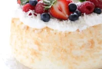 Heavenly Coconut Berry Angel Cake