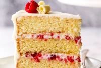 White Chocolate Raspberry Bliss Cake